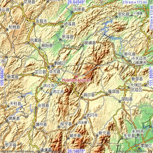 Topographic map of Huangmaoyuan