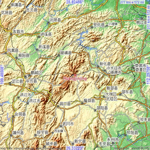 Topographic map of Huangjinjing