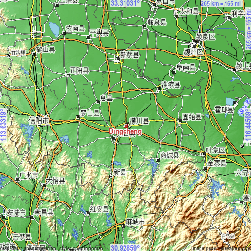 Topographic map of Dingcheng