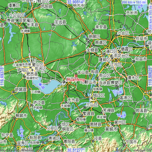Topographic map of Huanfeng