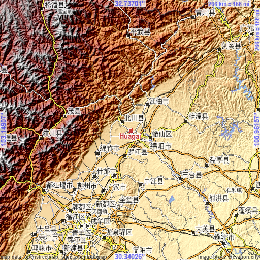 Topographic map of Huagai