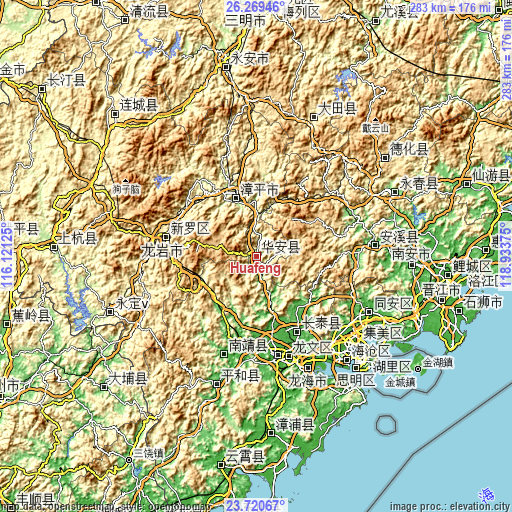 Topographic map of Huafeng