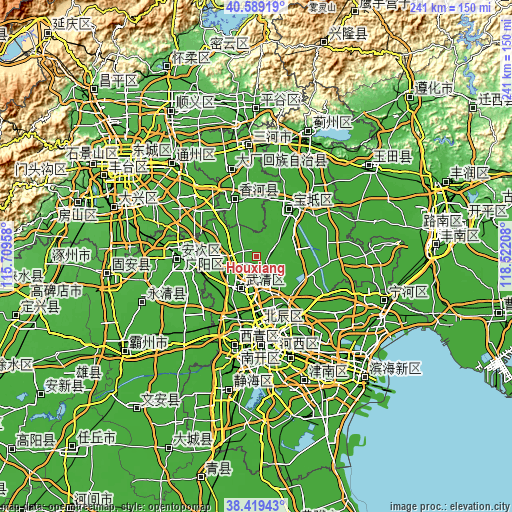 Topographic map of Houxiang
