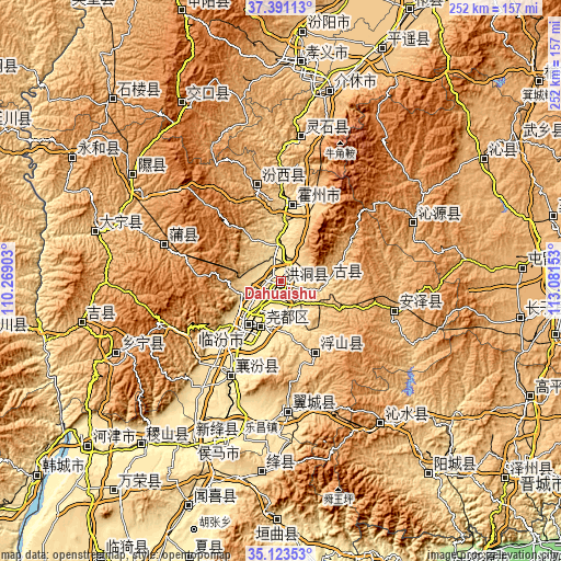 Topographic map of Dahuaishu