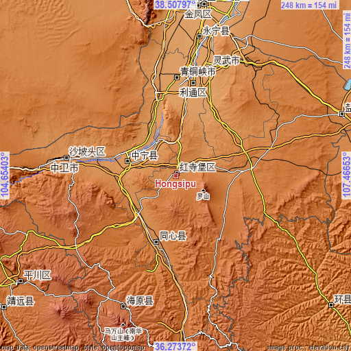 Topographic map of Hongsipu