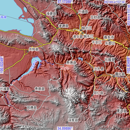 Topographic map of Heyin
