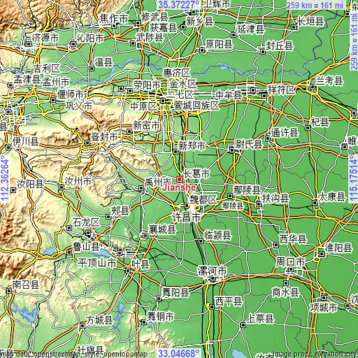 Topographic map of Jianshe