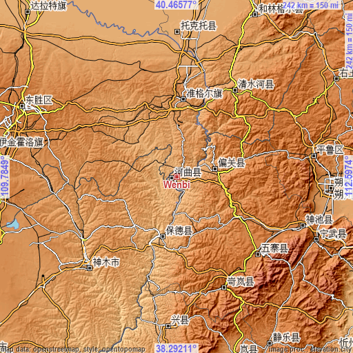 Topographic map of Wenbi