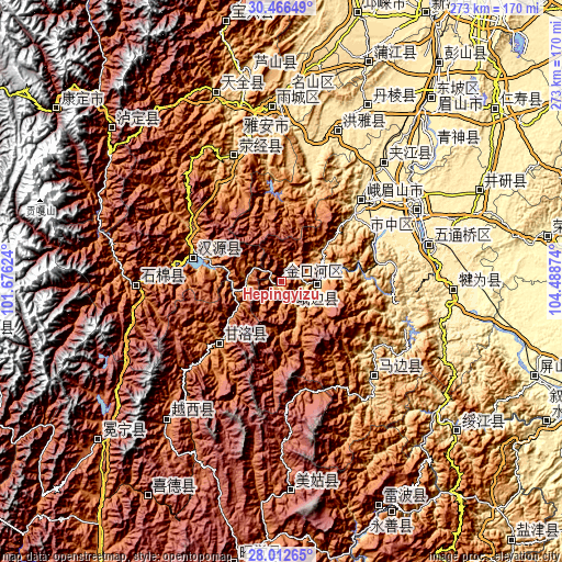 Topographic map of Hepingyizu