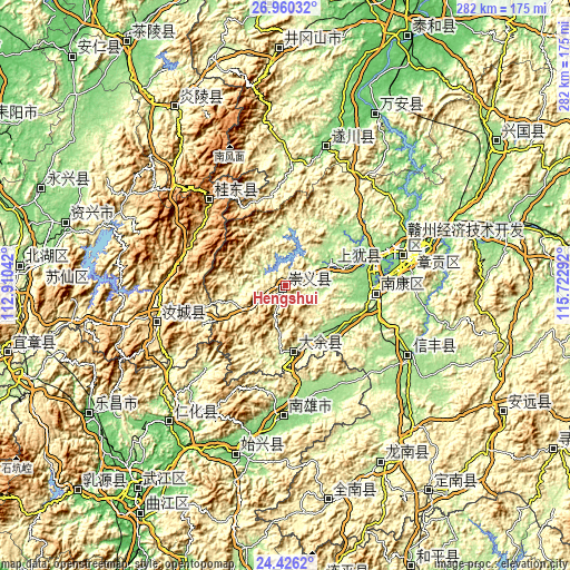 Topographic map of Hengshui