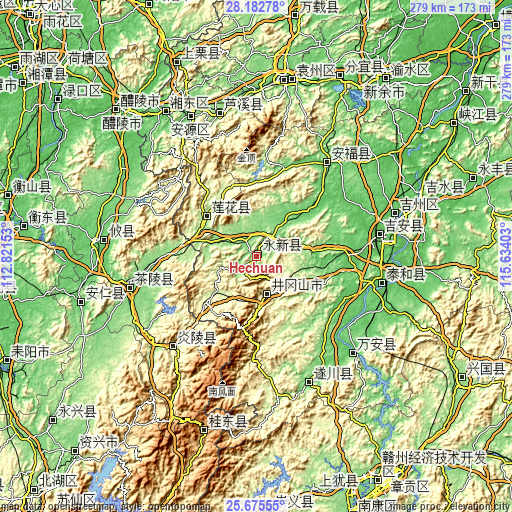 Topographic map of Hechuan