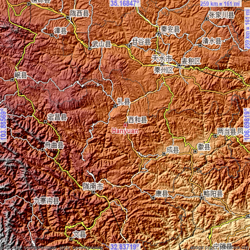 Topographic map of Hanyuan