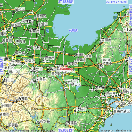 Topographic map of Hanting