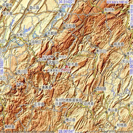 Topographic map of Hanjia