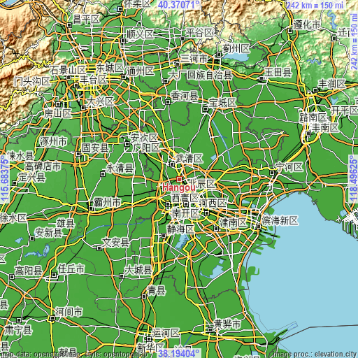 Topographic map of Hangou