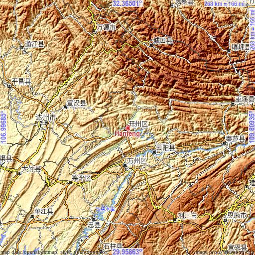 Topographic map of Hanfeng