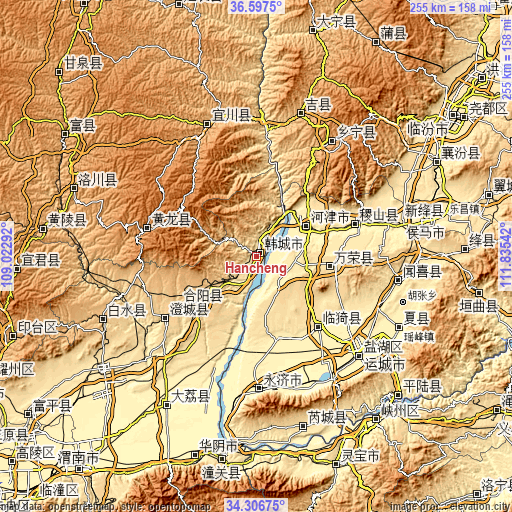 Topographic map of Hancheng