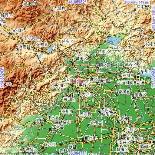 Topographic map of Haidian