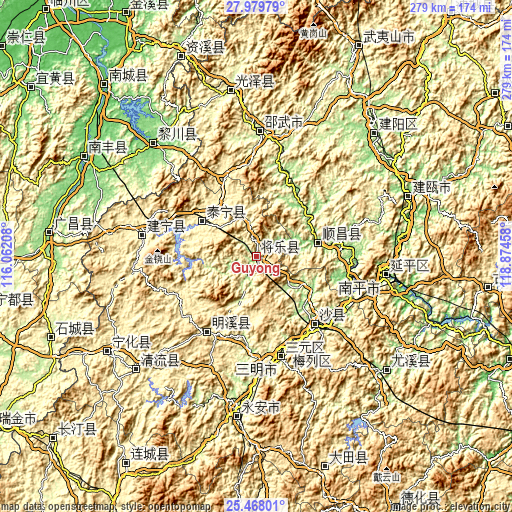 Topographic map of Guyong