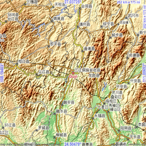 Topographic map of Guyi