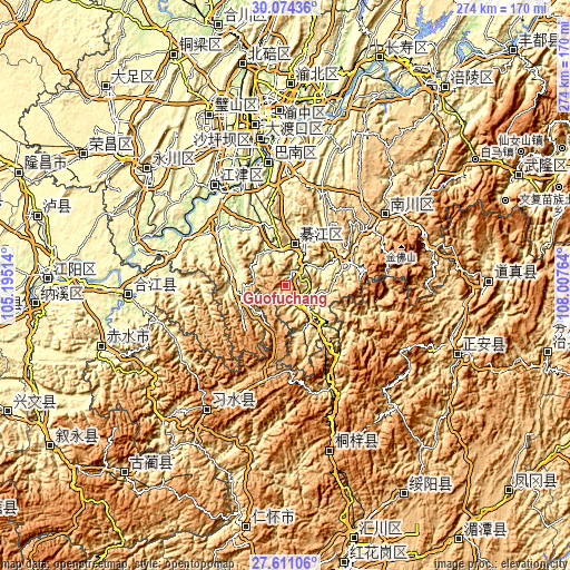 Topographic map of Guofuchang
