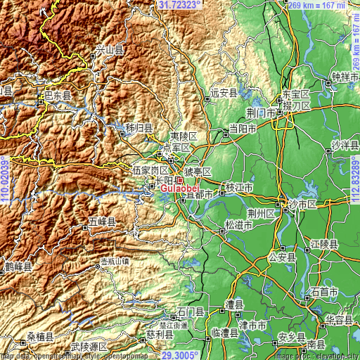 Topographic map of Gulaobei