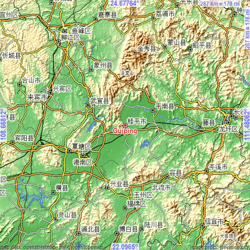 Topographic map of Guiping