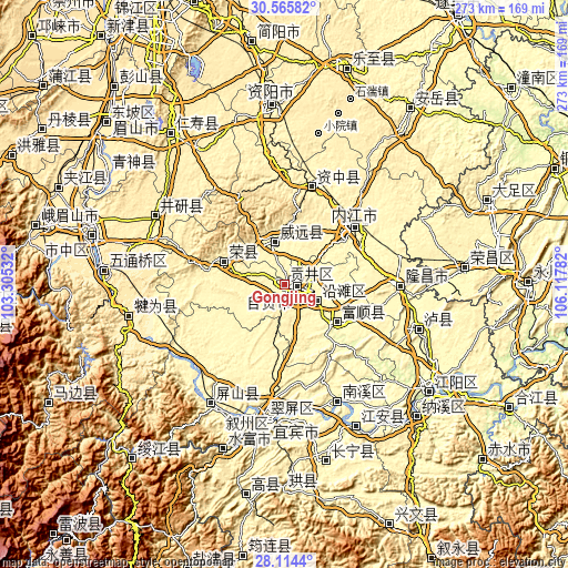 Topographic map of Gongjing