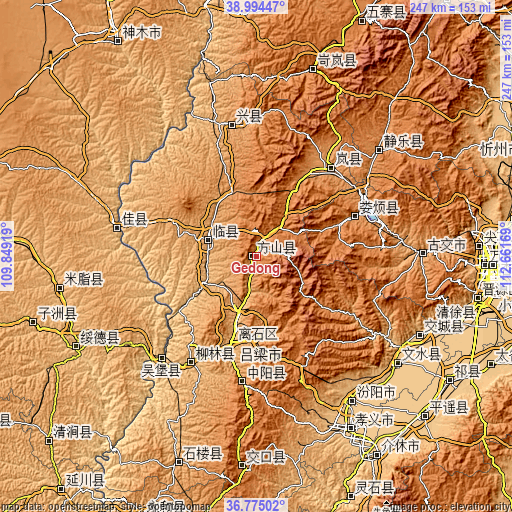 Topographic map of Gedong