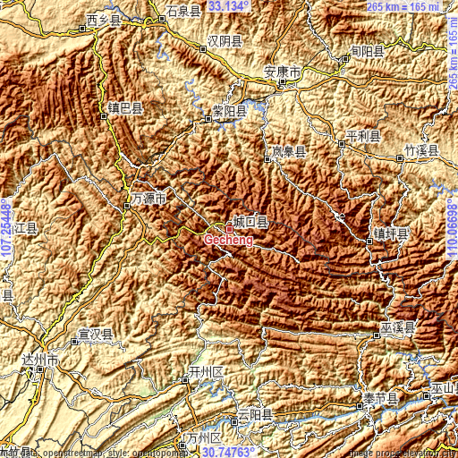 Topographic map of Gecheng
