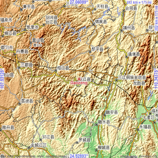 Topographic map of Gaozeng