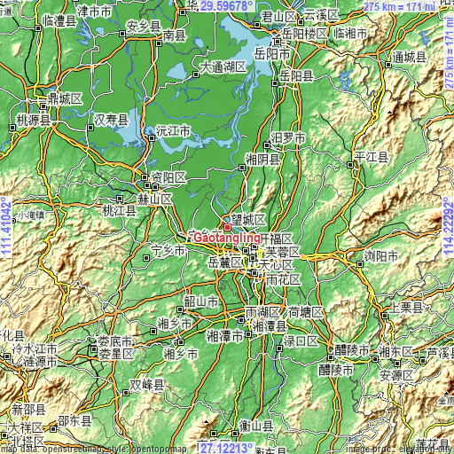 Topographic map of Gaotangling