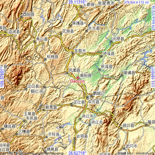 Topographic map of Gaocun