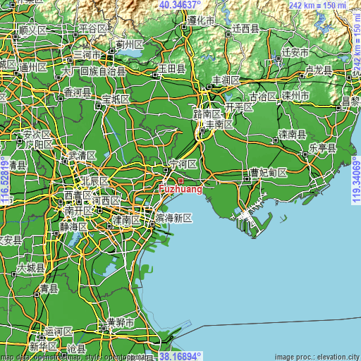 Topographic map of Fuzhuang