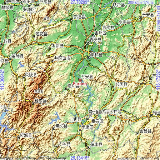 Topographic map of Furong