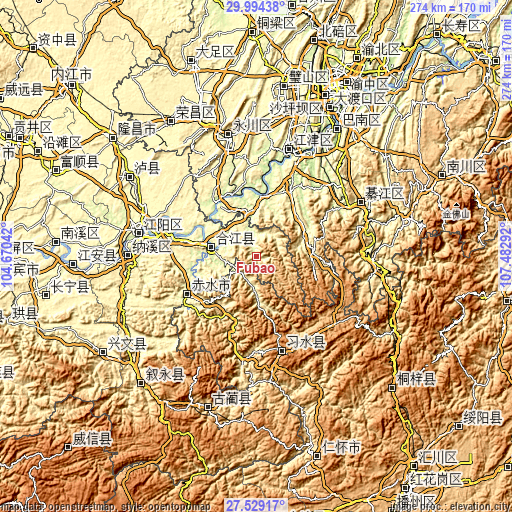 Topographic map of Fubao