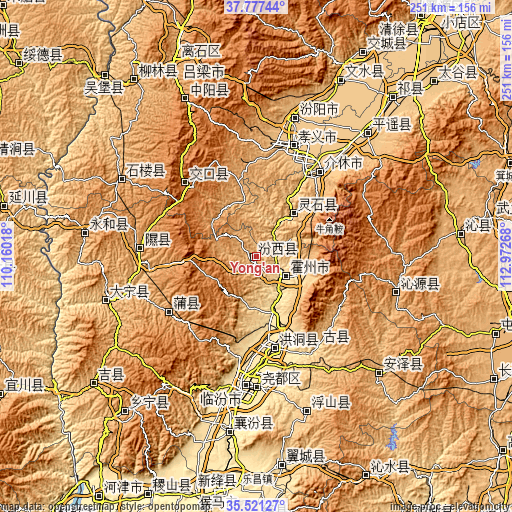 Topographic map of Yong’an