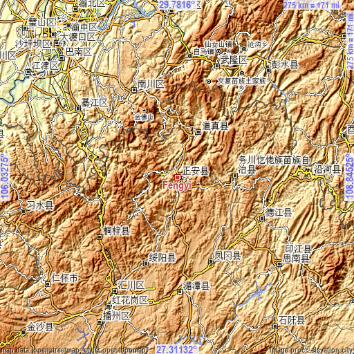 Topographic map of Fengyi