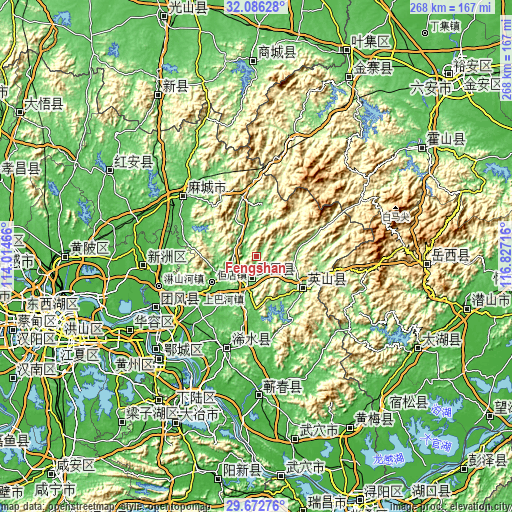 Topographic map of Fengshan