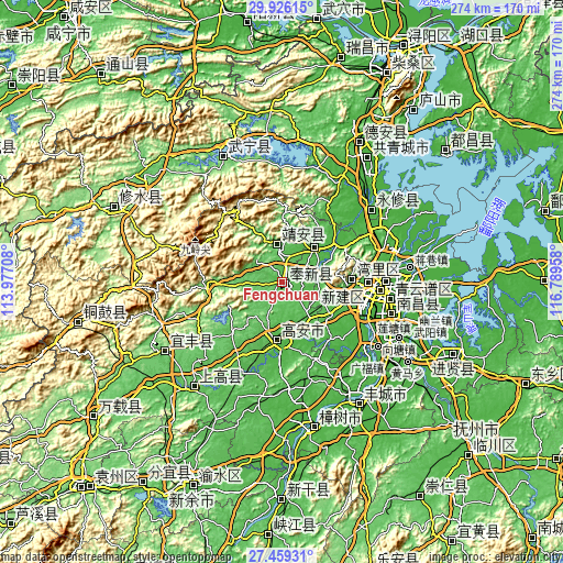 Topographic map of Fengchuan