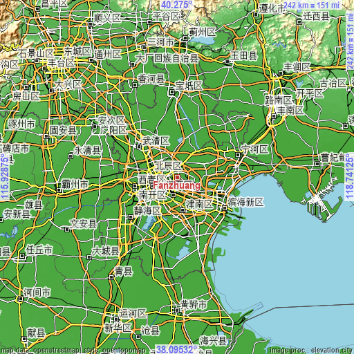 Topographic map of Fanzhuang