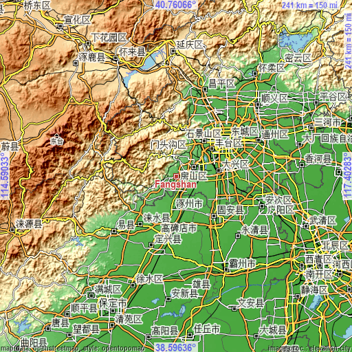 Topographic map of Fangshan