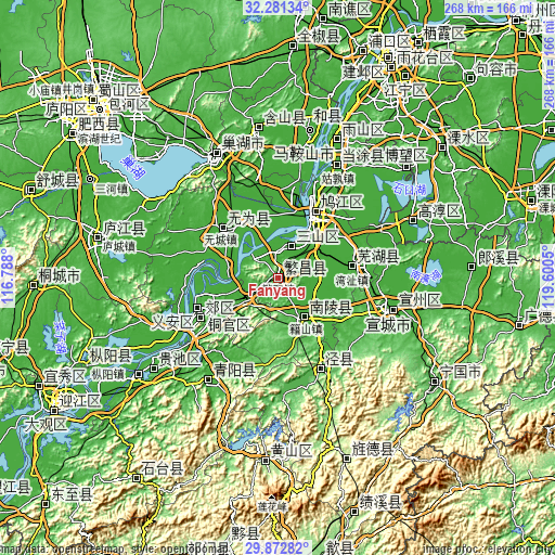 Topographic map of Fanyang