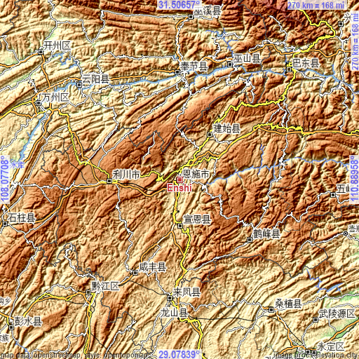 Topographic map of Enshi