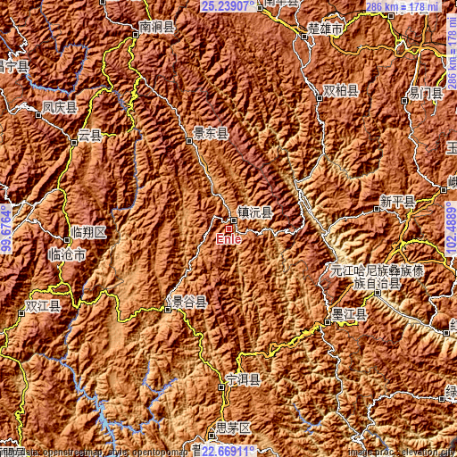 Topographic map of Enle