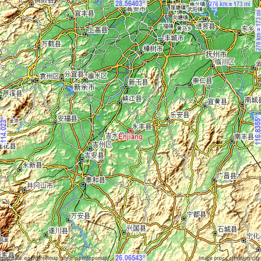 Topographic map of Enjiang