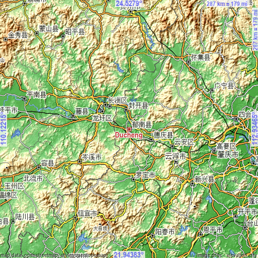 Topographic map of Ducheng