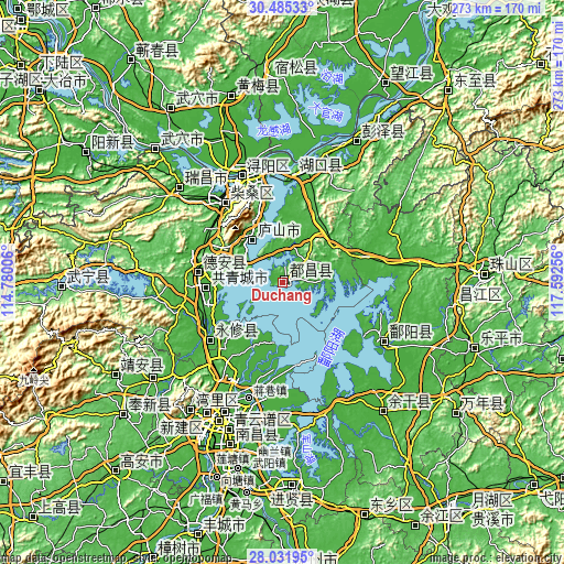Topographic map of Duchang