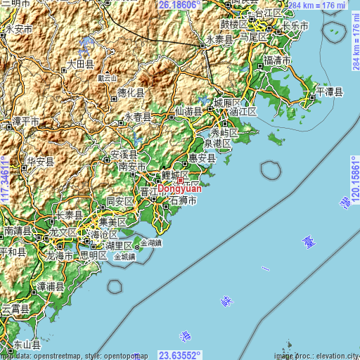 Topographic map of Dongyuan