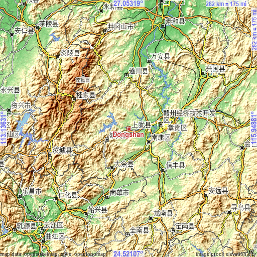 Topographic map of Dongshan